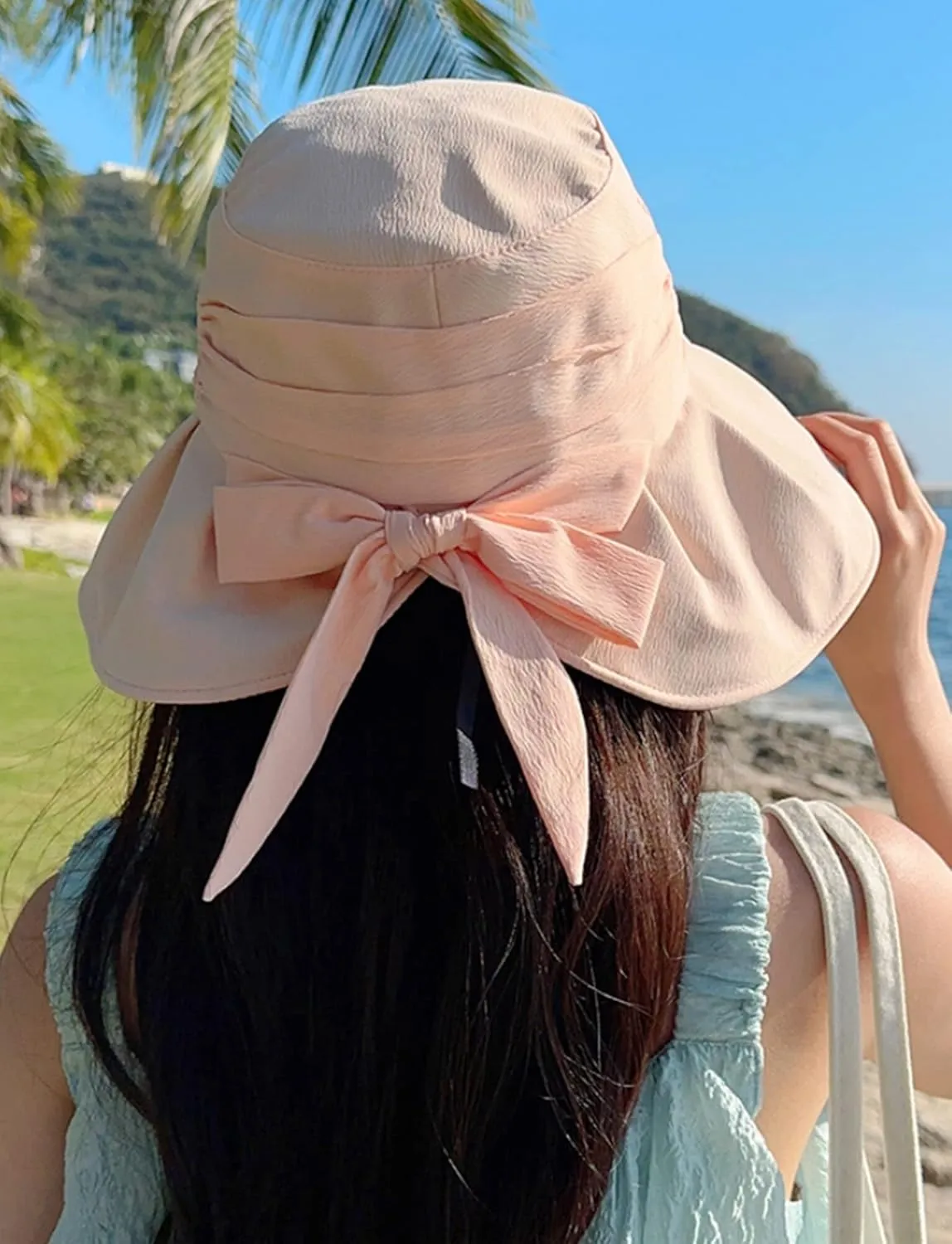 Aivtalk Women Sun Hat Summer Wide Brim Bucket Hat Chic Designed Foldable Sun Visor Cap Headwear 2022
