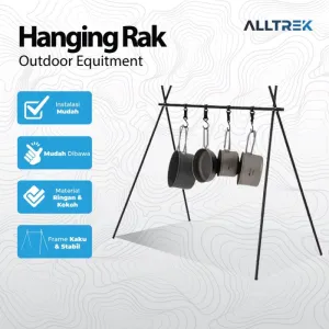ALLTREK Folding Hanging Rack Barang dan Alat Masak Rak Lipat Outdoor
