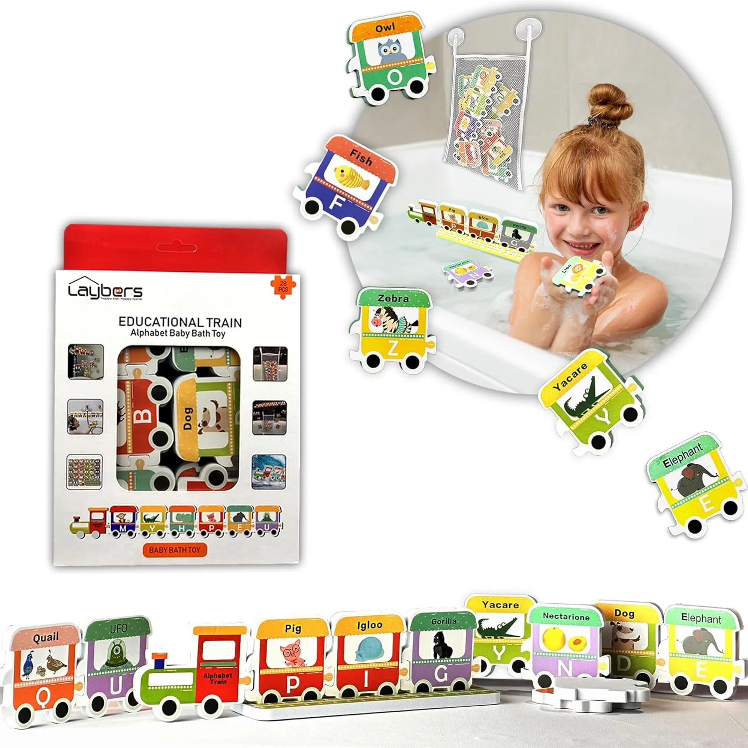 Alphabetical Bath Puzzle Toys Come with Storage Bag Non Toxic Cognitive Floating Toys Kids Water Toys Boys Girls Gift Ideas Stocking Stuffers