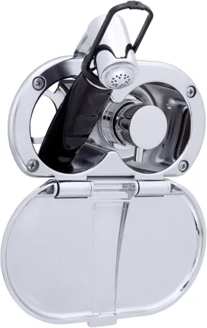 Ambassador Marine Aidack- Transom Shower (Hot/Cold Mixer), Chrome Cup & Lid, Hammer-Head Black Sprayer, 6' Stainless Steel Hose, Chrome Aidack Handle - 136-1716-CP-W