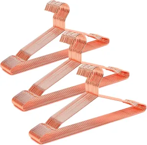Amber Home 30 Pack 17" Rose Gold Strong Metal Hanger, Copper Clothes Hangers, Heavy Duty Coat Hangers, Standard Suit Hangers for Jacket, Shirt, Dress (Copper, 30)