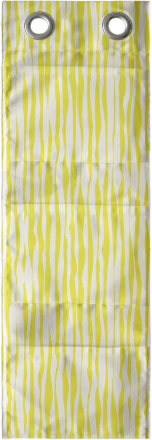 Ambesonne Abstract Hanging Pocket Organizer, Vibrant Animal Skin Print Continuing Vertically Downwards Wildlife Theme, Printed Polyester Storage Bag with Pockets, 9" x 27", Yellow and White