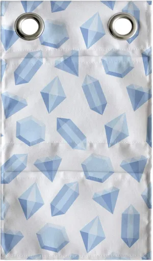 Ambesonne Geology Hanging Pocket Organizer, Plain Background with Gemstones Monochrome Style Composition, Printed Polyester Storage Bag with Pockets, 9" x 16", Pale Blue Pale Blue