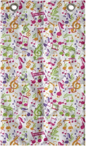 Ambesonne Music Hanging Pocket Organizer, Inspirational Sound Vibes Theme Sonic Rhythm Melody Cheerful Musical Notes Print, Printed Polyester Storage Bag with Pockets, 21" x 31", Multicolor