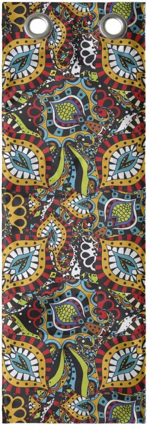 Ambesonne Traditional Hanging Pocket Organizer, Folk Funky Pattern with Eastern Bohemian Gypsies Funky Retro Effects, Printed Polyester Storage Bag with Pockets, 9" x 27", Multicolor