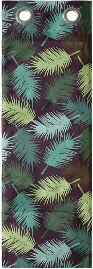 Ambesonne Tropical Hanging Pocket Organizer, Exotic Torbay Palm Tree Leaves Silhouette Vibrant Greenery Tonal Negative Effect, Printed Polyester Storage Bag with Pockets, 9" x 27", Multicolor