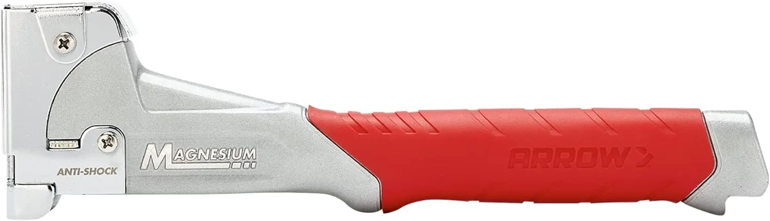 Arrow HT50MG Heavy Duty Magnesium Hammer Tacker Kit for Insulation, Housewrap, Roofing Underlayment and Flooring