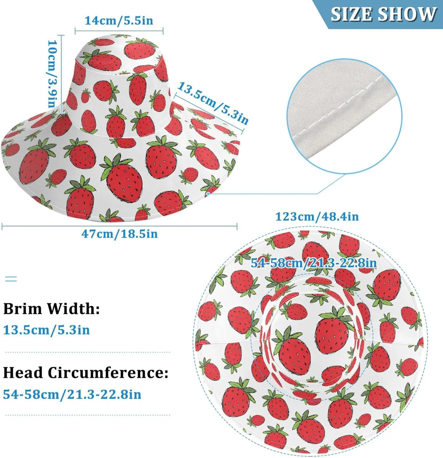 Aslsiy Women Sun Hat Wide Brim Summer Beach Hat Reversible Foldable Chin Strap UV Protection Hat