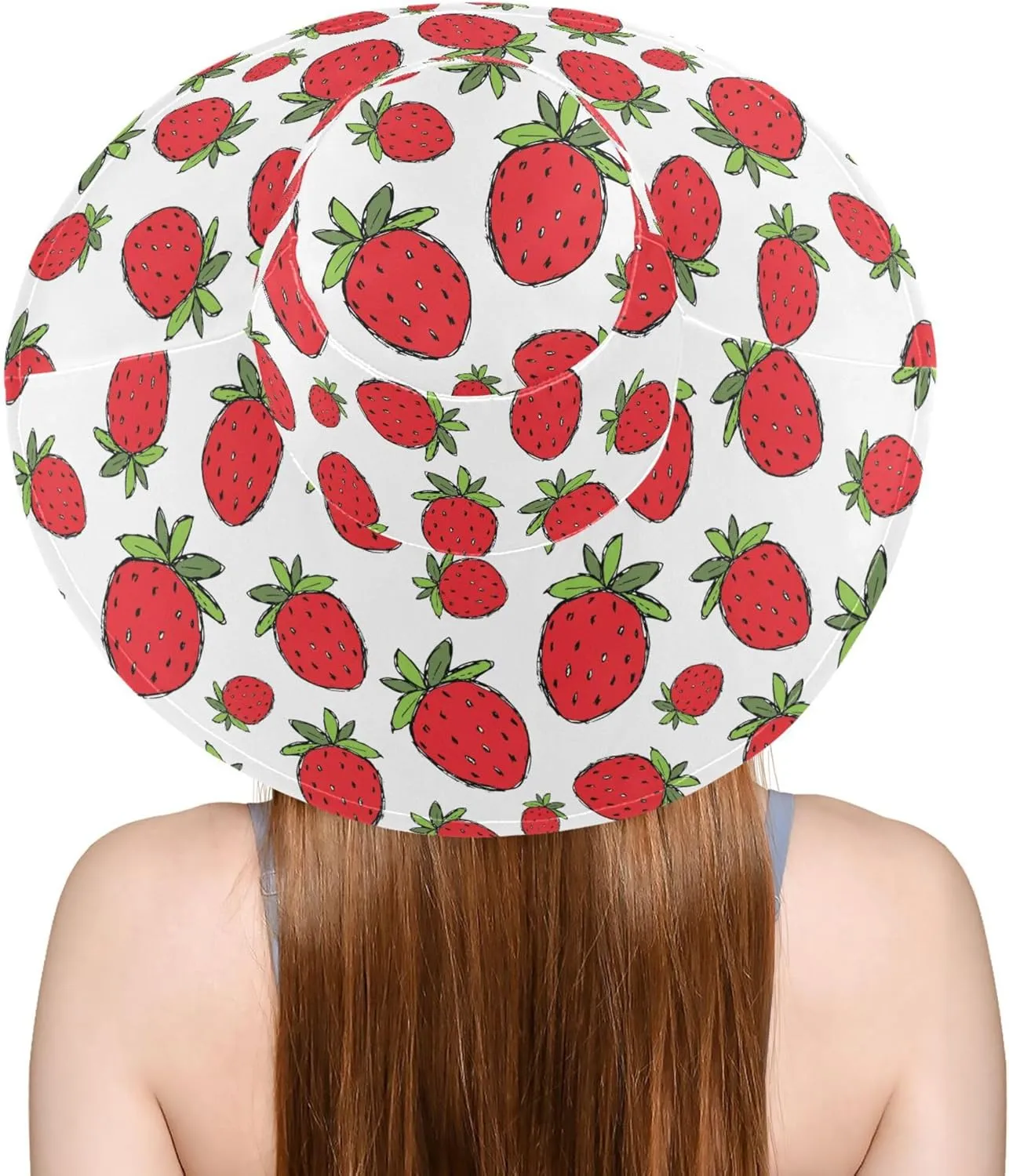 Aslsiy Women Sun Hat Wide Brim Summer Beach Hat Reversible Foldable Chin Strap UV Protection Hat