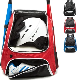 Baseball Bag - Baseball Backpack for Youth and Adults, Softball Bat Bag with Shoe Compartment and Fence Hook Hold Bat,Helmet,Glove and Shoes.