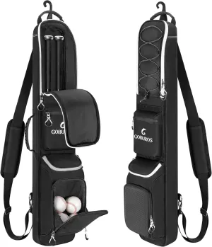 Baseball Bat Bag for 3-4 Baseball Bats, Bat Bag with Fence Hook and Adjustable Shoulder Strap, Suit for Baseball, Softball, T-ball Bat