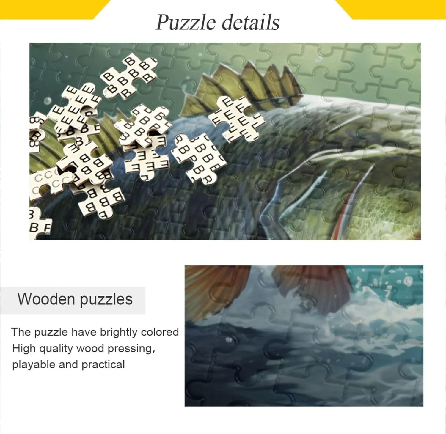 Bass Fishing Water Jigsaw Puzzle for Adults 1000 Pieces, Extremely Challenging and Difficult Puzzle for Family Games, Party Entertainment, and Brain Teasing Fun