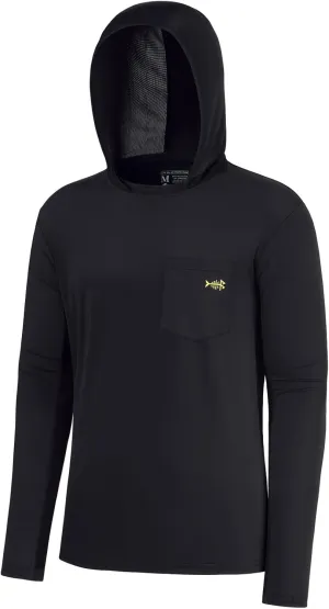 BASSDASH Men’s UPF 50  Fishing Hoodie Shirts with Chest Pocket Lightweight UV Sun Protection Long Sleeve Hiking Sports FS34M