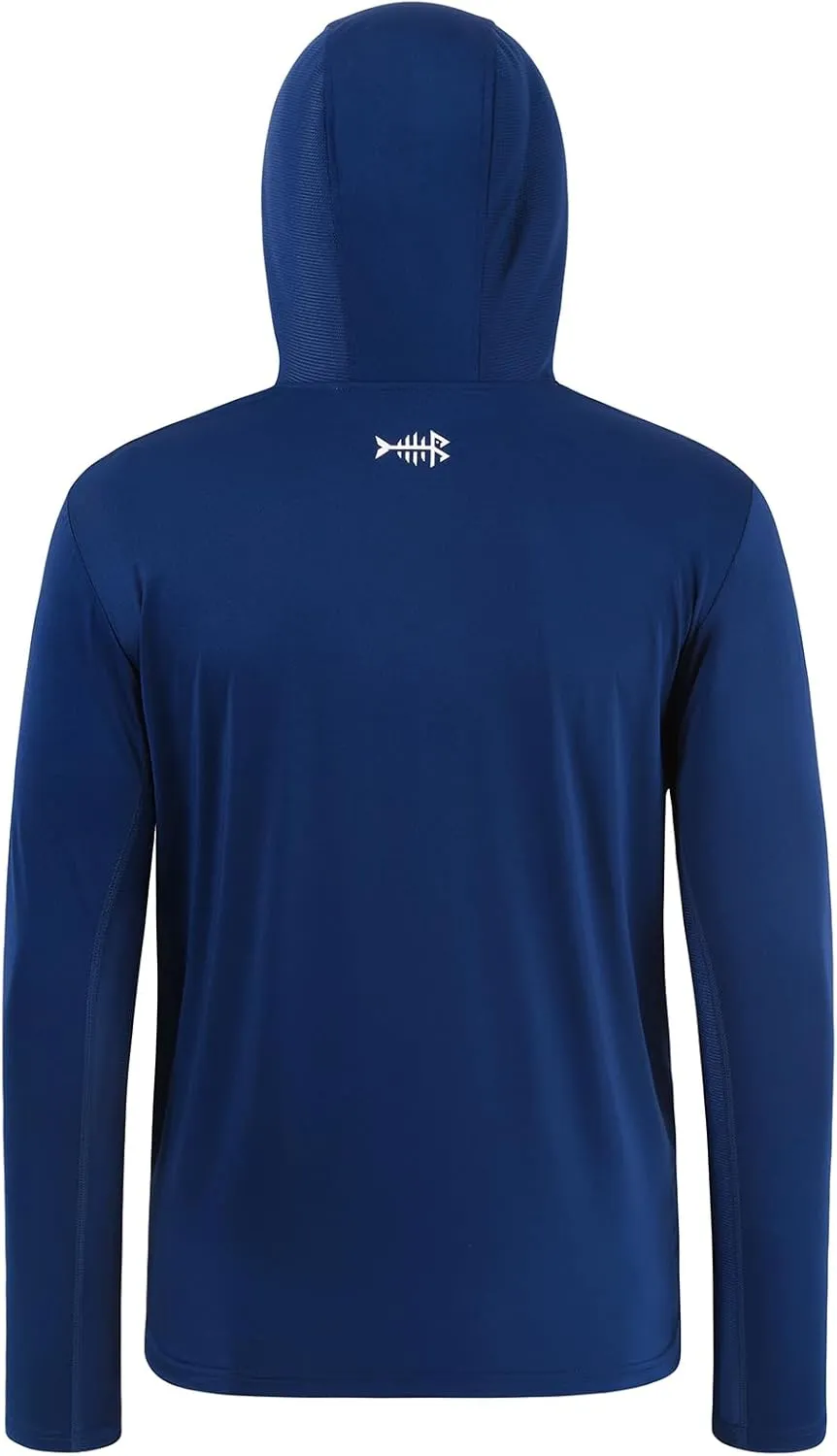 BASSDASH Men’s UPF 50  Fishing Hoodie Shirts with Chest Pocket Lightweight UV Sun Protection Long Sleeve Hiking Sports FS34M