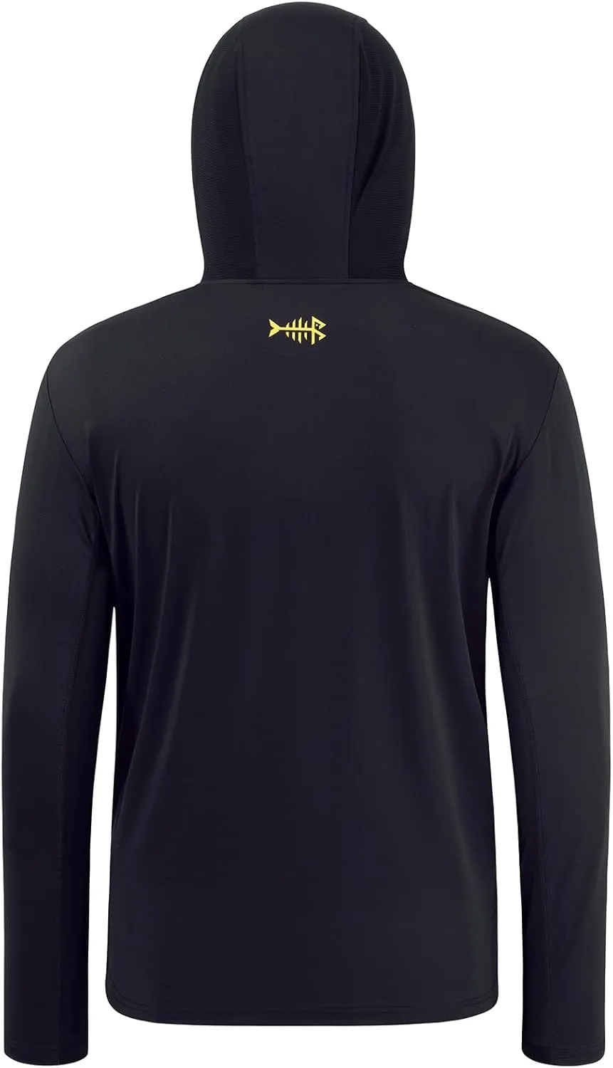 BASSDASH Men’s UPF 50  Fishing Hoodie Shirts with Chest Pocket Lightweight UV Sun Protection Long Sleeve Hiking Sports FS34M