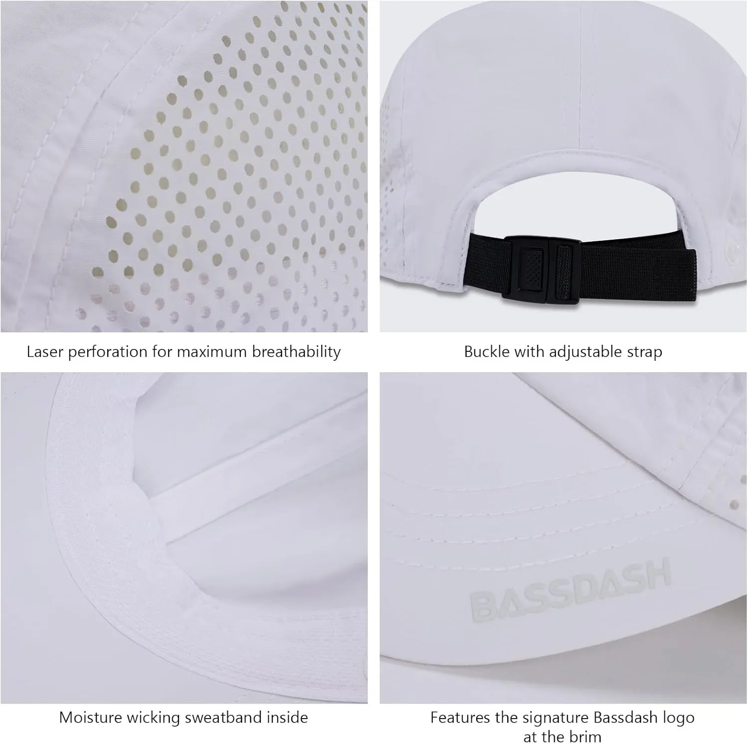 BASSDASH UPF 50  Foldable Fishing Hat Baseball Cap with Removable Neck Flap Portable for Men Women Golf Hiking