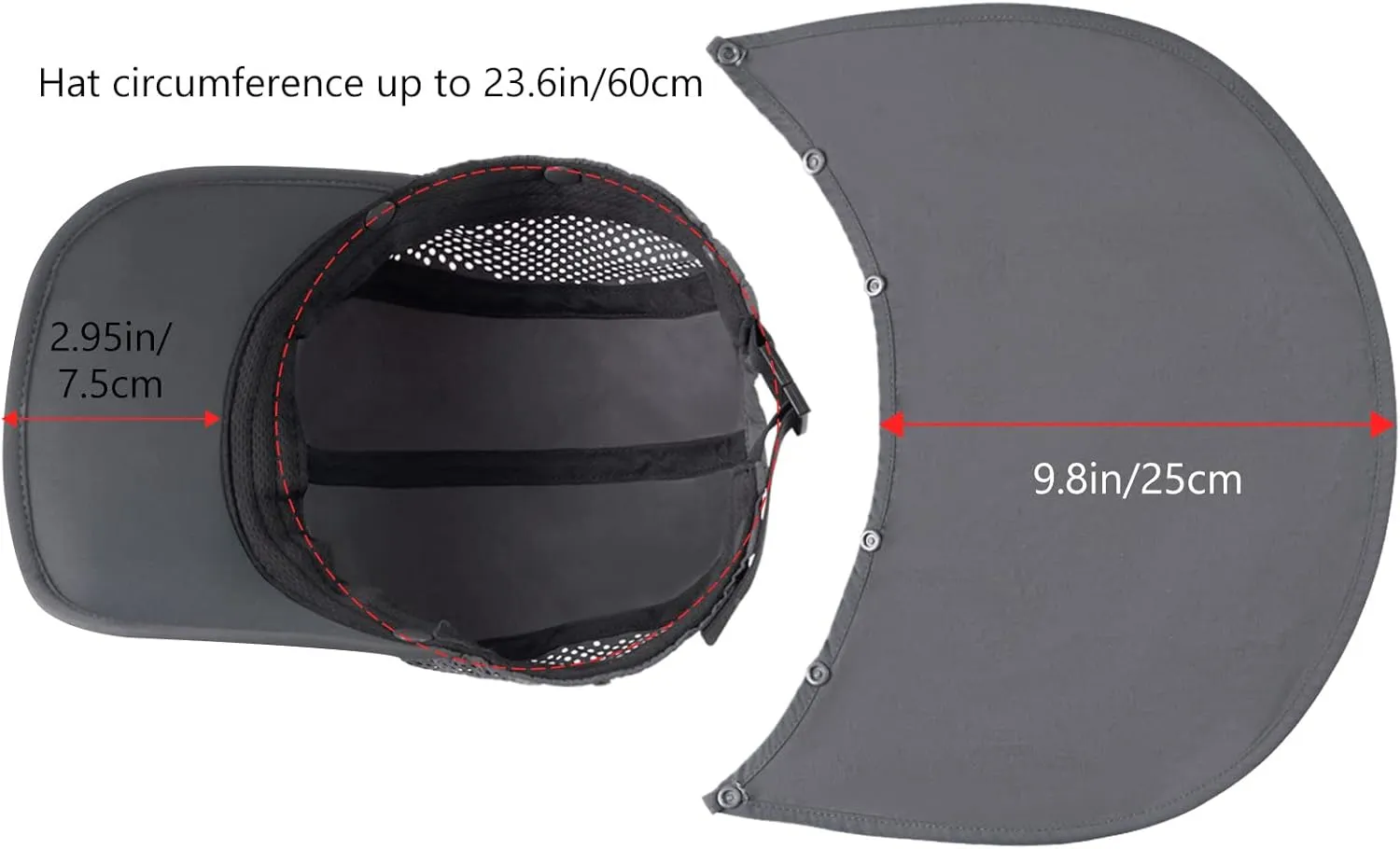 BASSDASH UPF 50  Foldable Fishing Hat Baseball Cap with Removable Neck Flap Portable for Men Women Golf Hiking