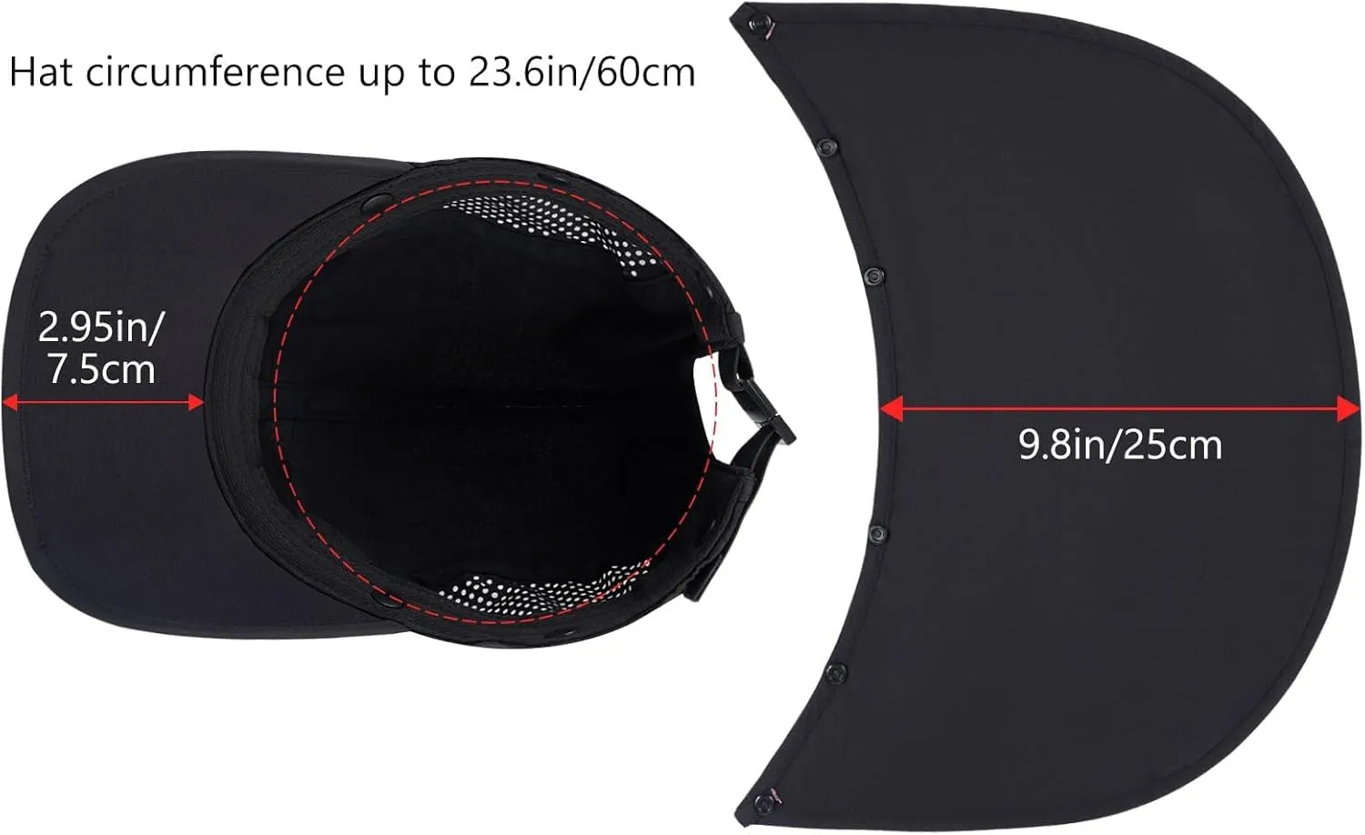 BASSDASH UPF 50  Foldable Fishing Hat Baseball Cap with Removable Neck Flap Portable for Men Women Golf Hiking