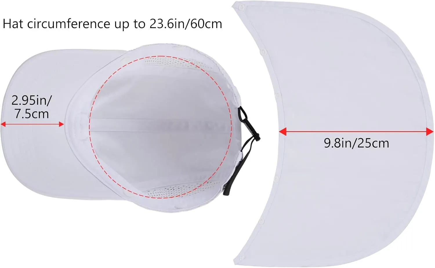 BASSDASH UPF 50  Foldable Fishing Hat Baseball Cap with Removable Neck Flap Portable for Men Women Golf Hiking