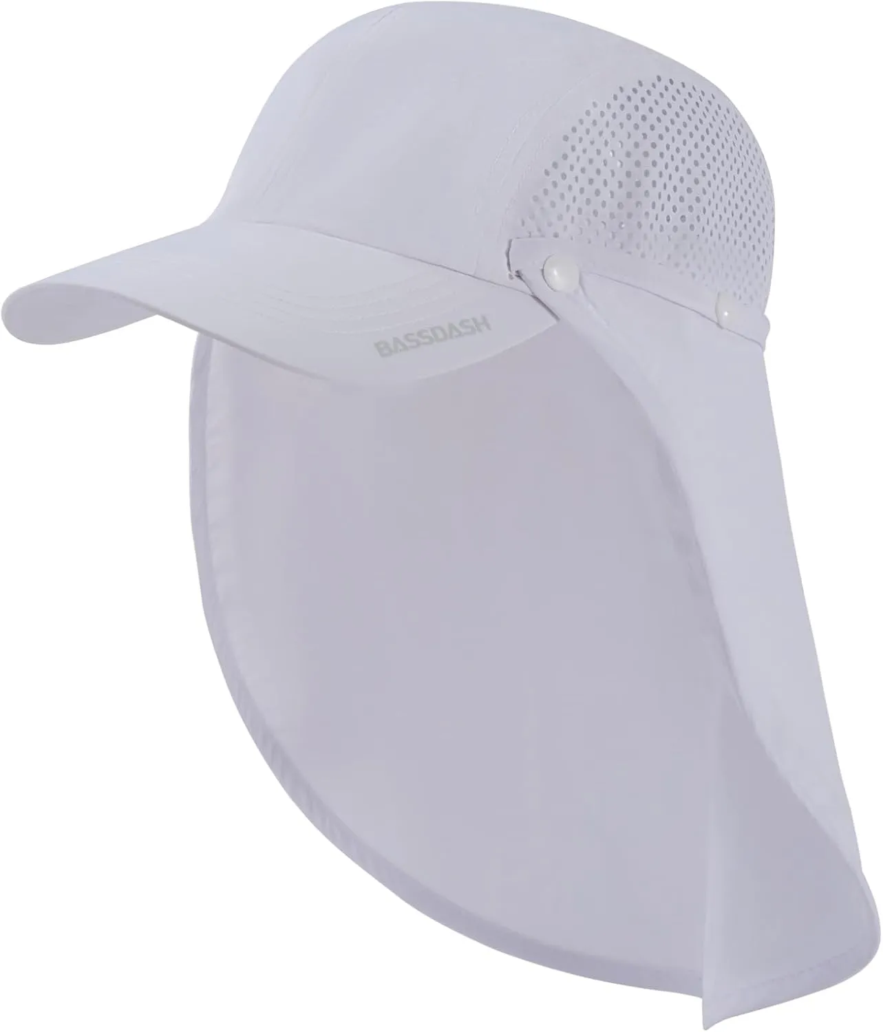 BASSDASH UPF 50  Foldable Fishing Hat Baseball Cap with Removable Neck Flap Portable for Men Women Golf Hiking