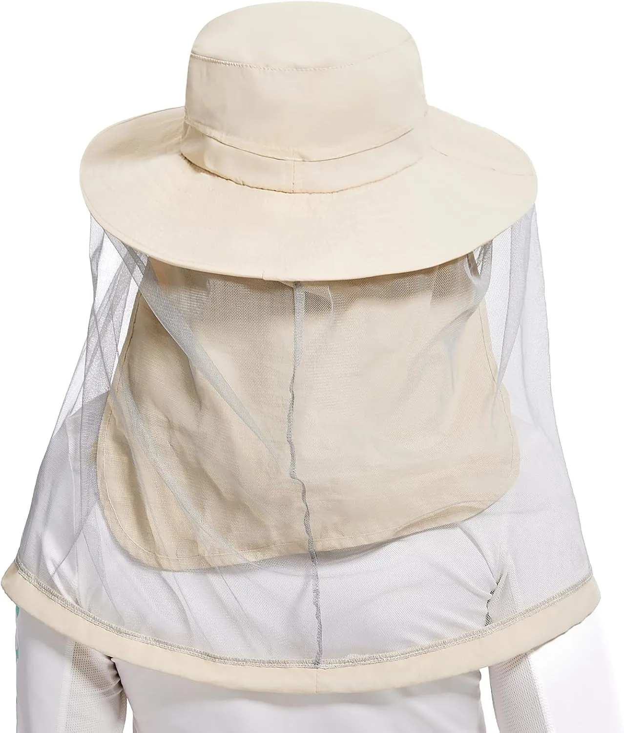 BASSDASH UPF 50  Mosquito Net Hat with Stowable Neck Flap for Men Women Outdoor Fishing Hiking Camping Gardening FH17