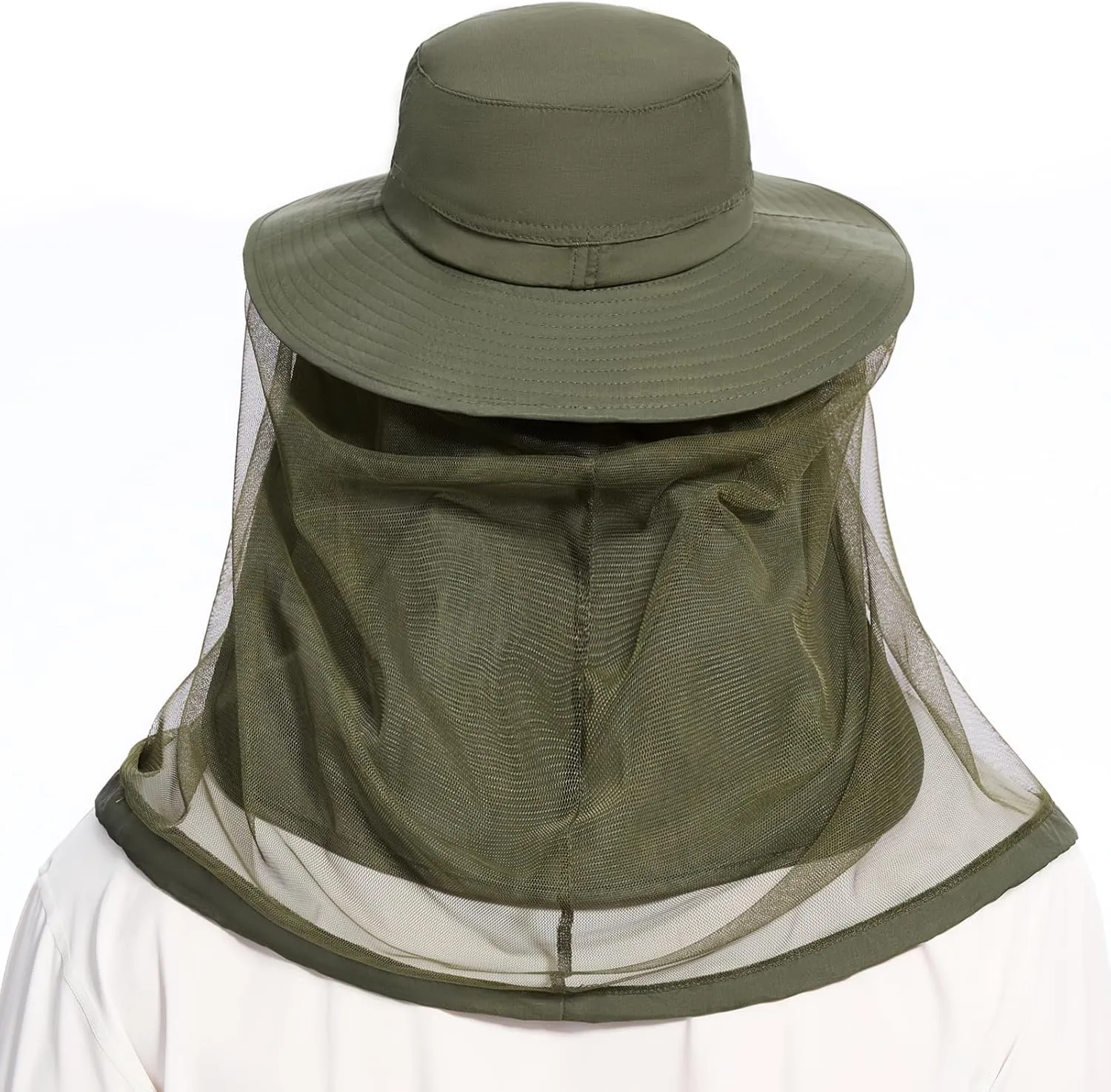 BASSDASH UPF 50  Mosquito Net Hat with Stowable Neck Flap for Men Women Outdoor Fishing Hiking Camping Gardening FH17