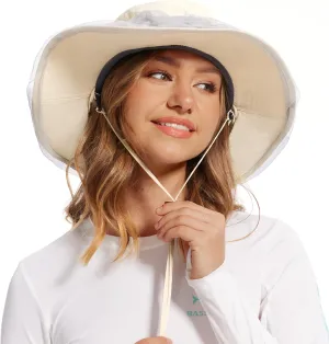 BASSDASH UPF 50  Mosquito Net Hat with Stowable Neck Flap for Men Women Outdoor Fishing Hiking Camping Gardening FH17