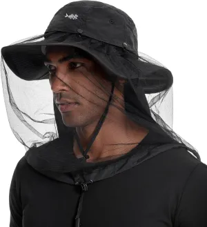 BASSDASH UPF 50  Mosquito Sun Hat with Hidden Head Net and Neck Flap for Men Women Outdoor Fishing Hiking Camping FH16