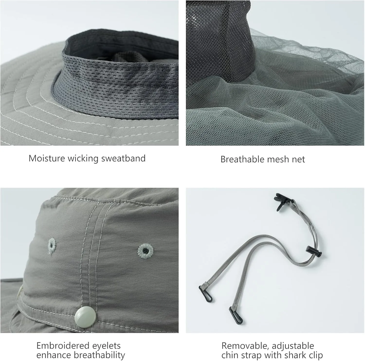 BASSDASH UPF 50  Mosquito Sun Hat with Hidden Head Net and Neck Flap for Men Women Outdoor Fishing Hiking Camping FH16