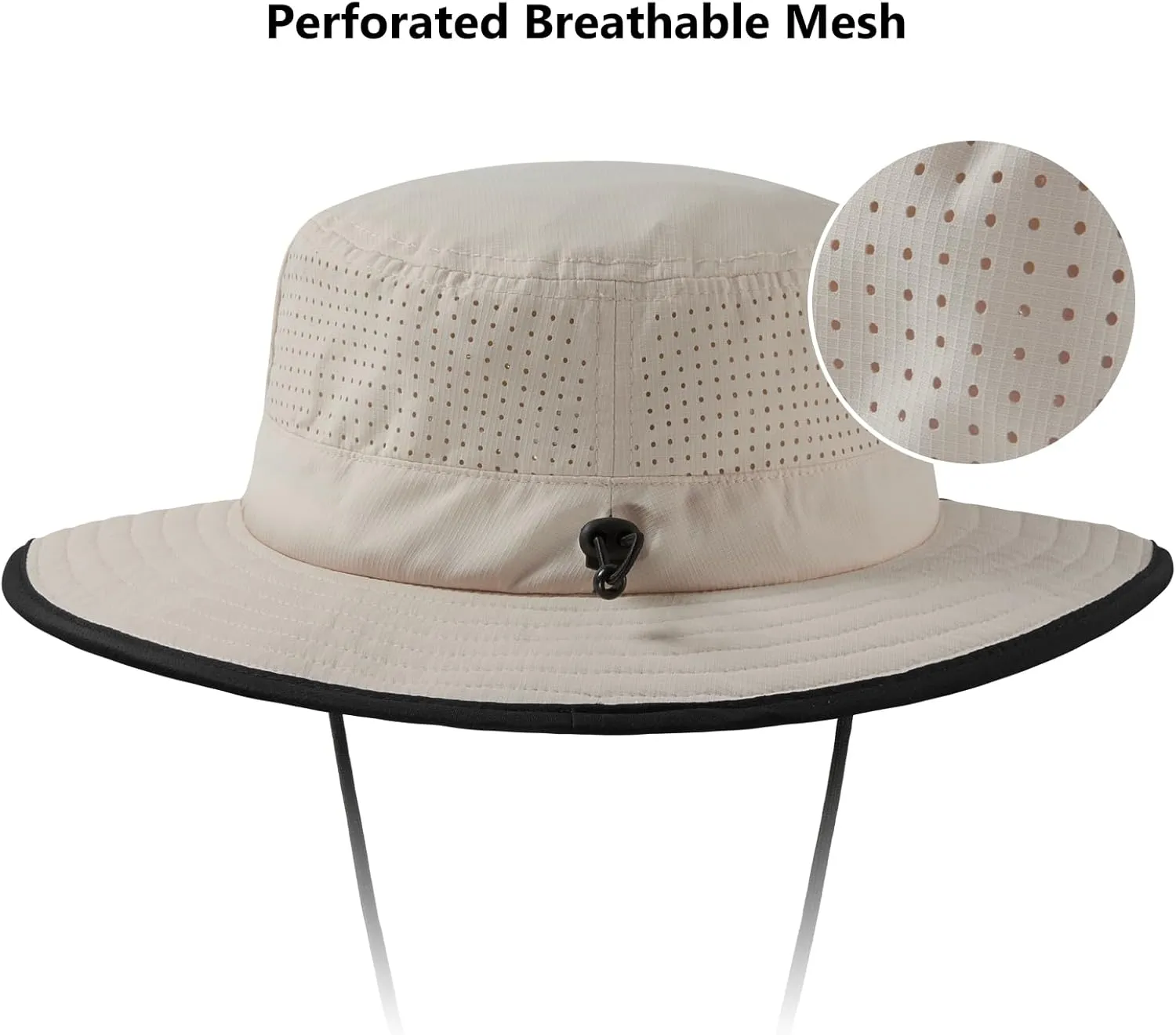 BASSDASH UPF 50  Water-Resistant Fishing Bucket Hat with Laser Perforated Mesh Adjustable for Men Women Outdoor Hiking