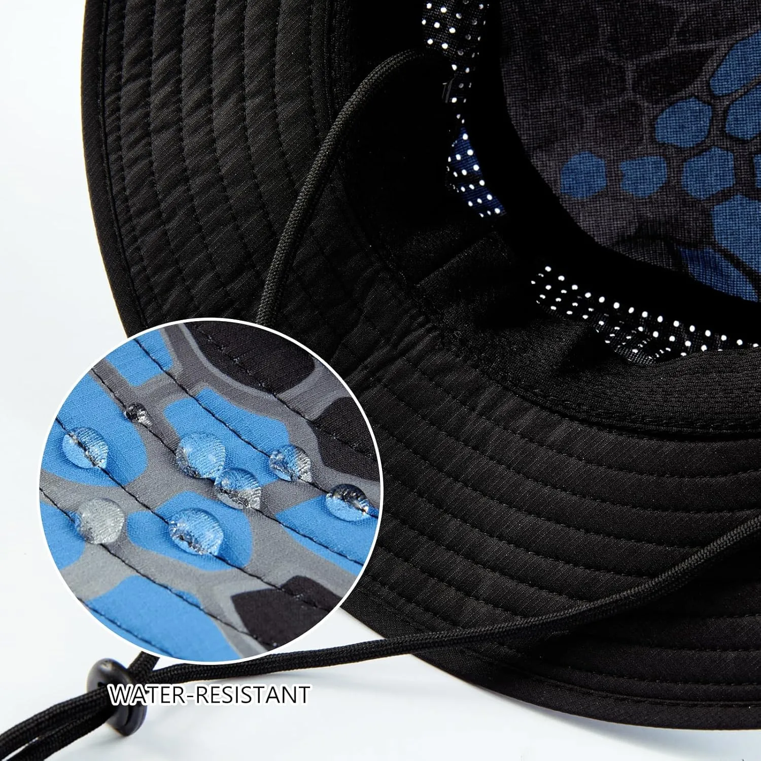 BASSDASH UPF 50  Water-Resistant Fishing Bucket Hat with Laser Perforated Mesh Adjustable for Men Women Outdoor Hiking