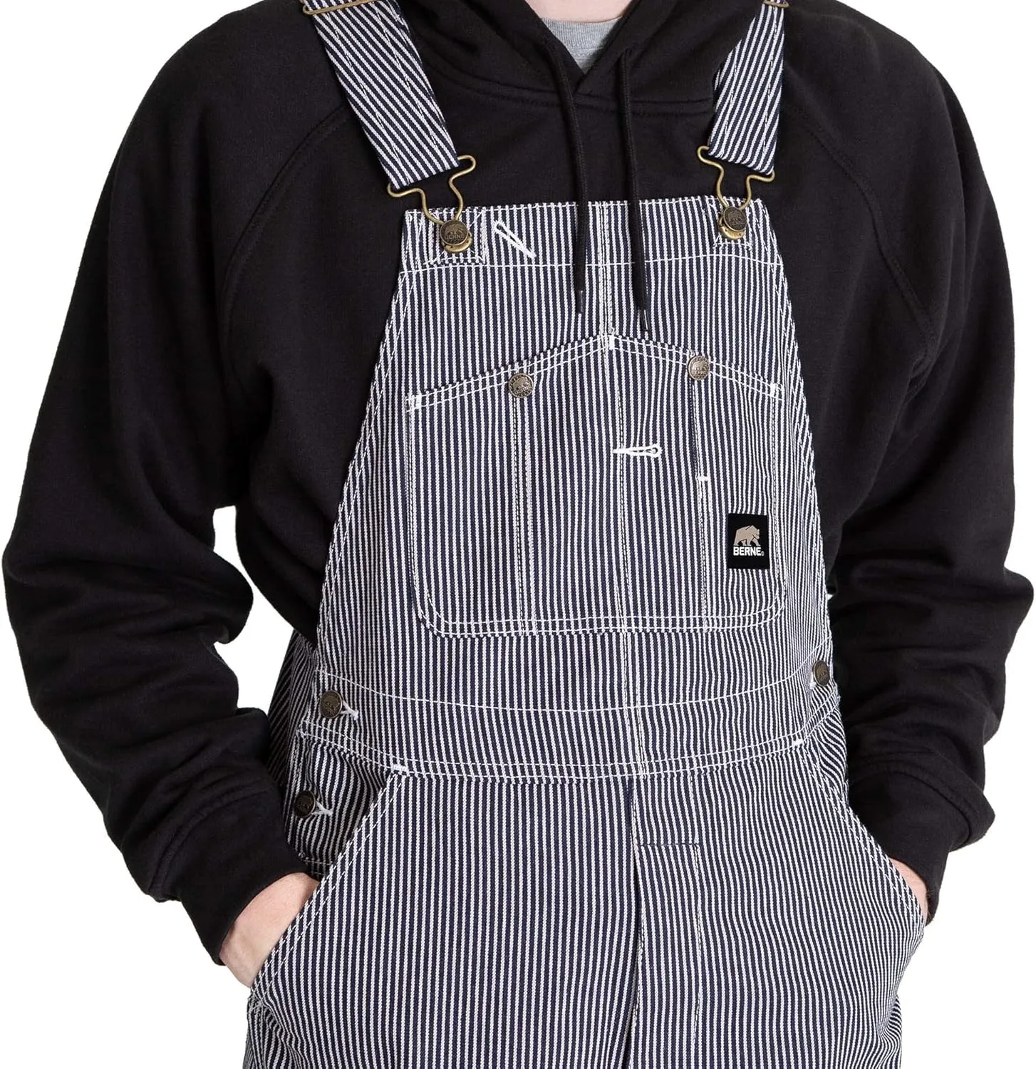 Berne Men's Heritage Unlined Hickory Stripe Bib Overall
