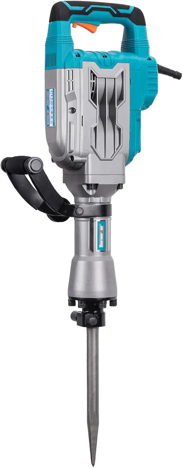 Berserker 1700W 30-Pound Demolition Jack Hammer with 1-3/16" Hex, 14-Amp Corded Electric Heavy Duty Demo Chipping Hammer Concrete/Pavement Breaker with Carrying Case Flat Chisel Bull Point Chisel