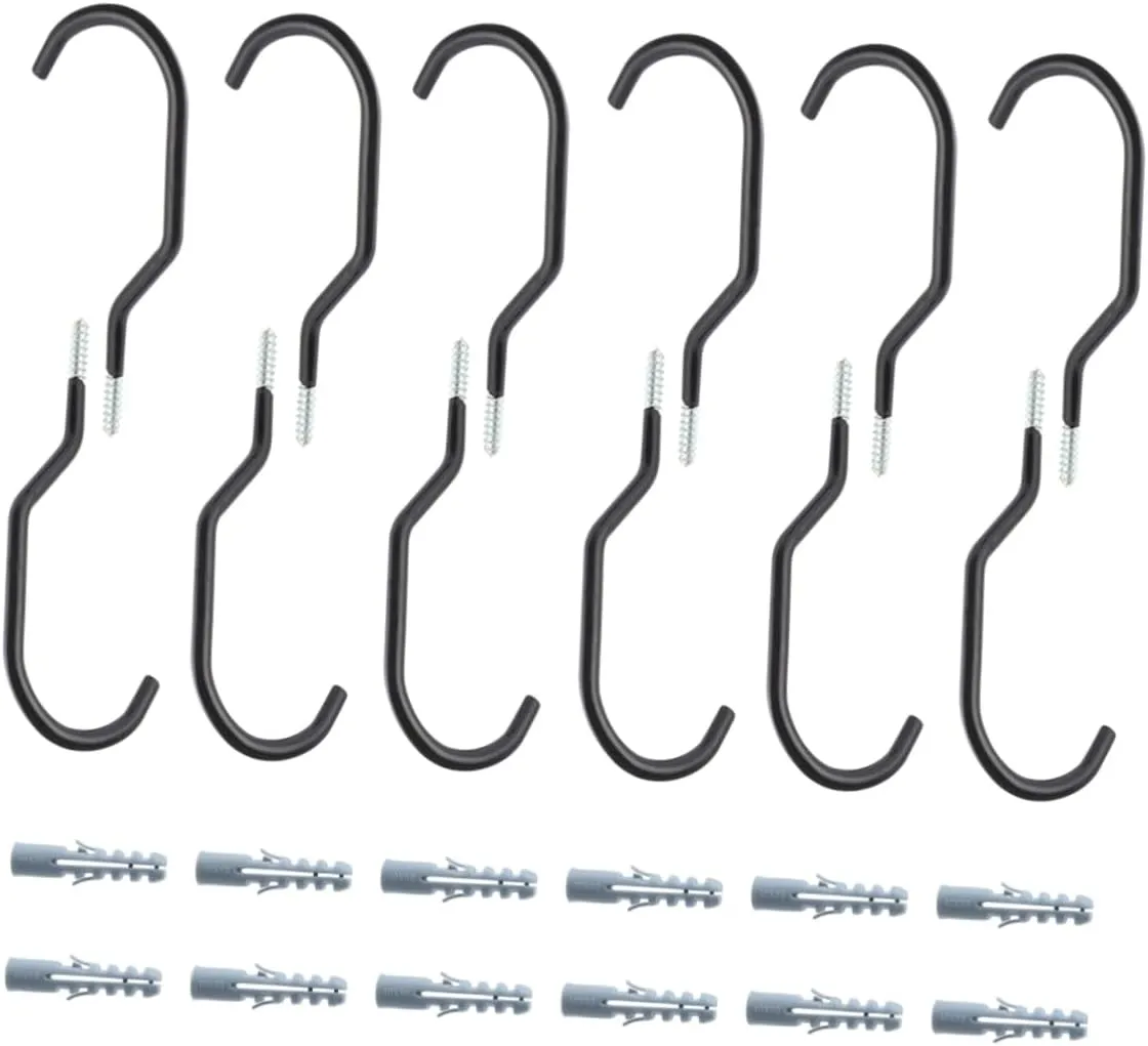 BESPORTBLE 24pcs Heavy Duty Bike Hooks Wall Storage Hangers with Pe Bolts for Tools Equipment Space-saving Design for Garage Shed and Home Use