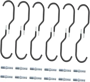 BESPORTBLE 24pcs Heavy Duty Bike Hooks Wall Storage Hangers with Pe Bolts for Tools Equipment Space-saving Design for Garage Shed and Home Use