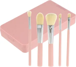BESTYASH 5pcs Makeup Mirror with LED Light Portable Folding Design with Storage for Travel for Handbag Purse Present for Women and Makeup Artists