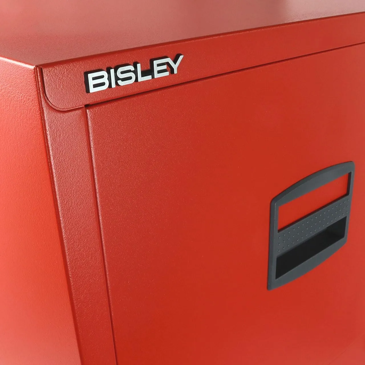 Bisley 2-Drawer Home File Cabinet - Cardinal Red, 2 Hanging File Drawers, Powder-Coated Steel, Sturdy Pull Handles, Locking Drawers