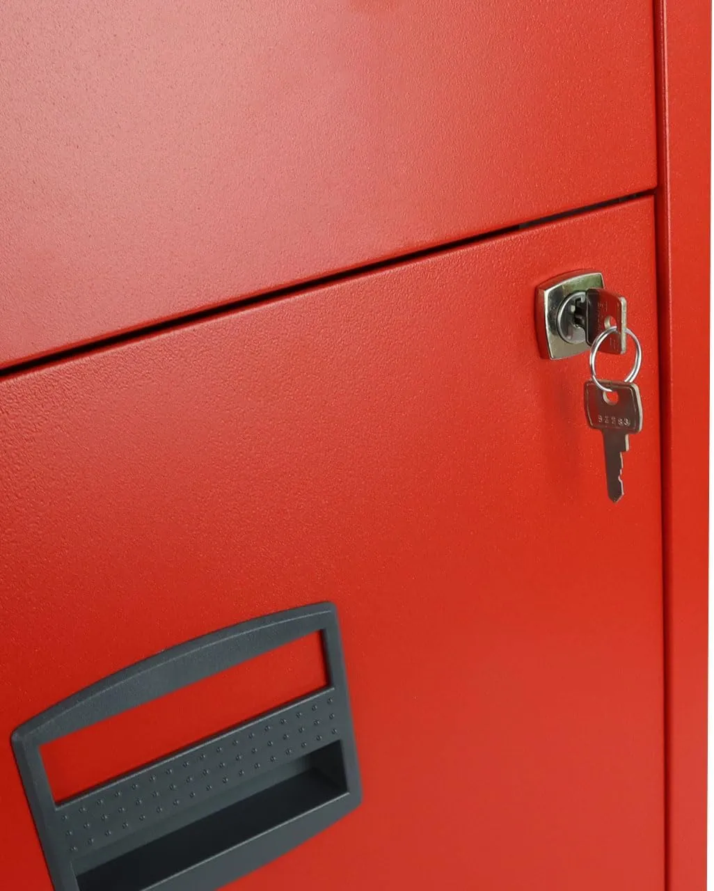 Bisley 2-Drawer Home File Cabinet - Cardinal Red, 2 Hanging File Drawers, Powder-Coated Steel, Sturdy Pull Handles, Locking Drawers