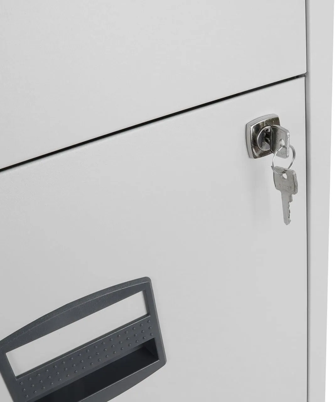 Bisley 2-Drawer Home File Cabinet - Light Grey, 2 Hanging File Drawers, Powder-Coated Steel, Sturdy Pull Handles, Locking Drawers