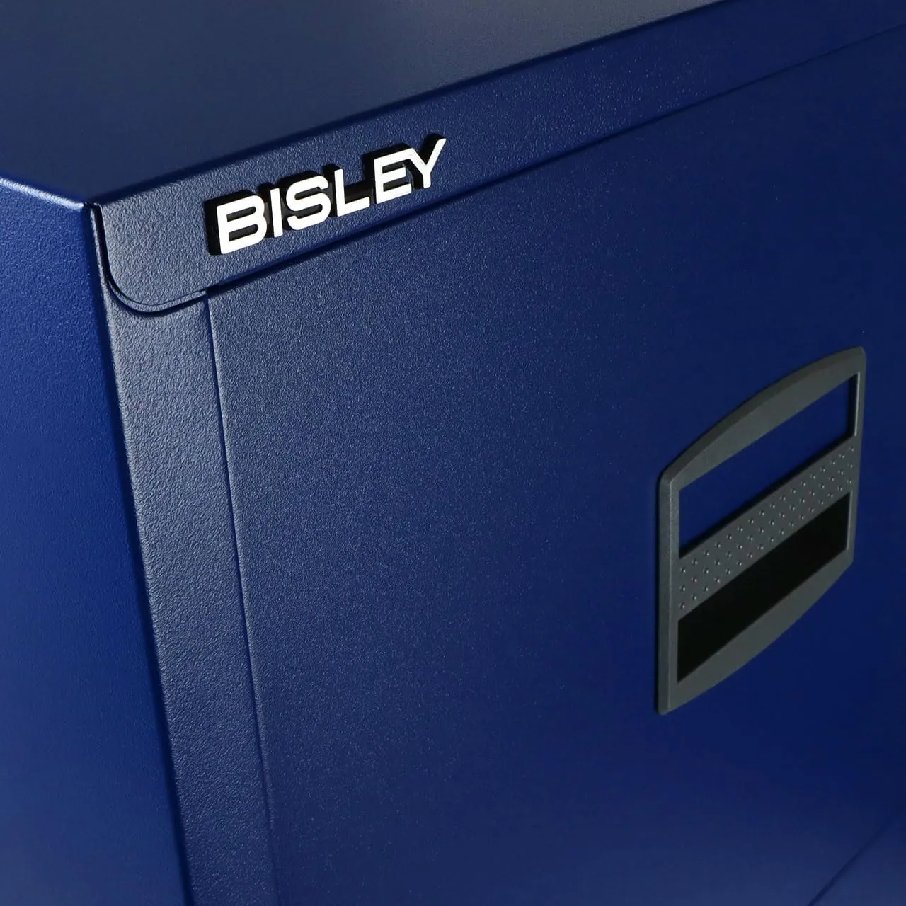 Bisley 2-Drawer Home File Cabinet - Oxford Blue, 2 Hanging File Drawers, Powder-Coated Steel, Sturdy Pull Handles, Locking Drawers