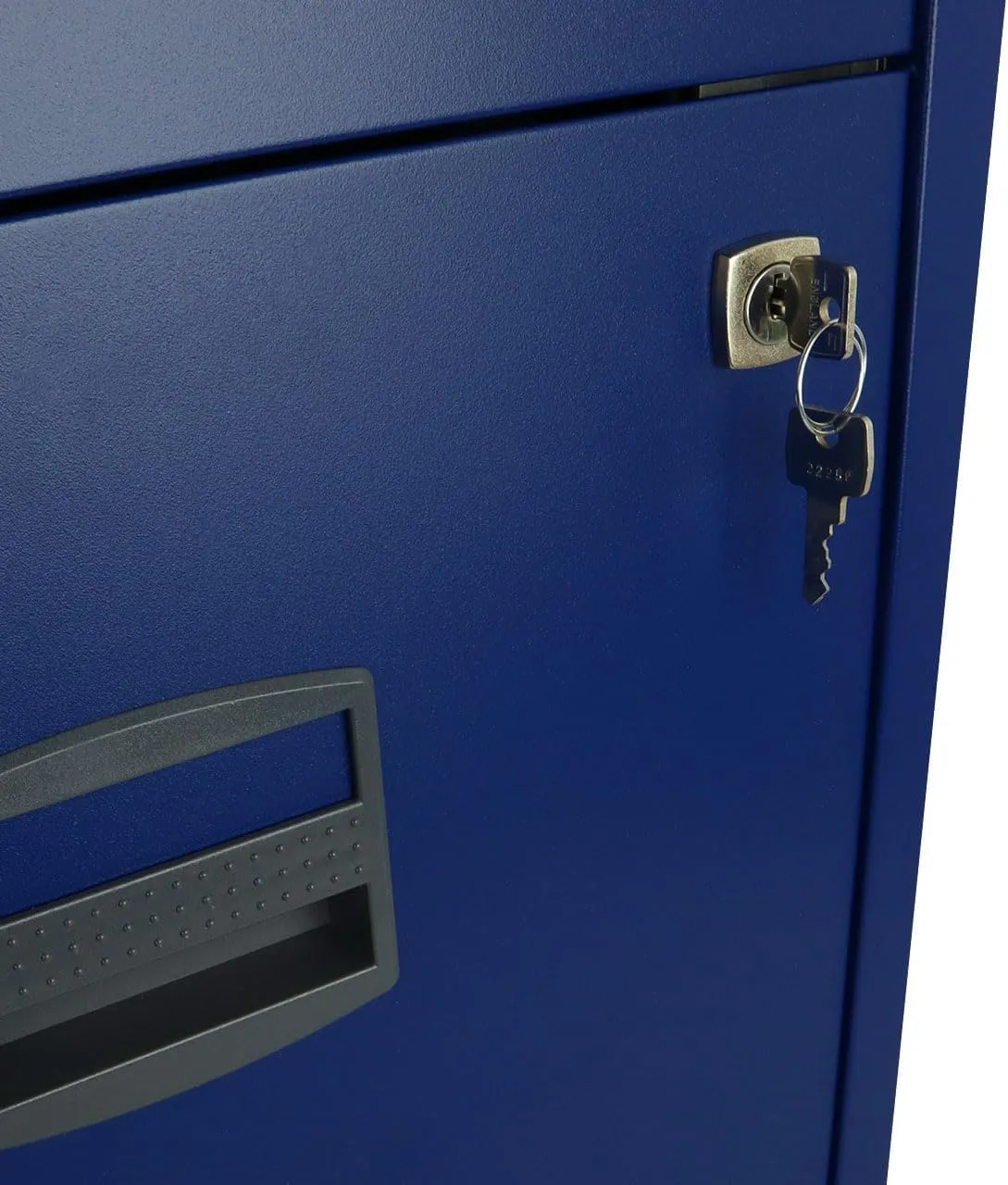 Bisley 2-Drawer Home File Cabinet - Oxford Blue, 2 Hanging File Drawers, Powder-Coated Steel, Sturdy Pull Handles, Locking Drawers