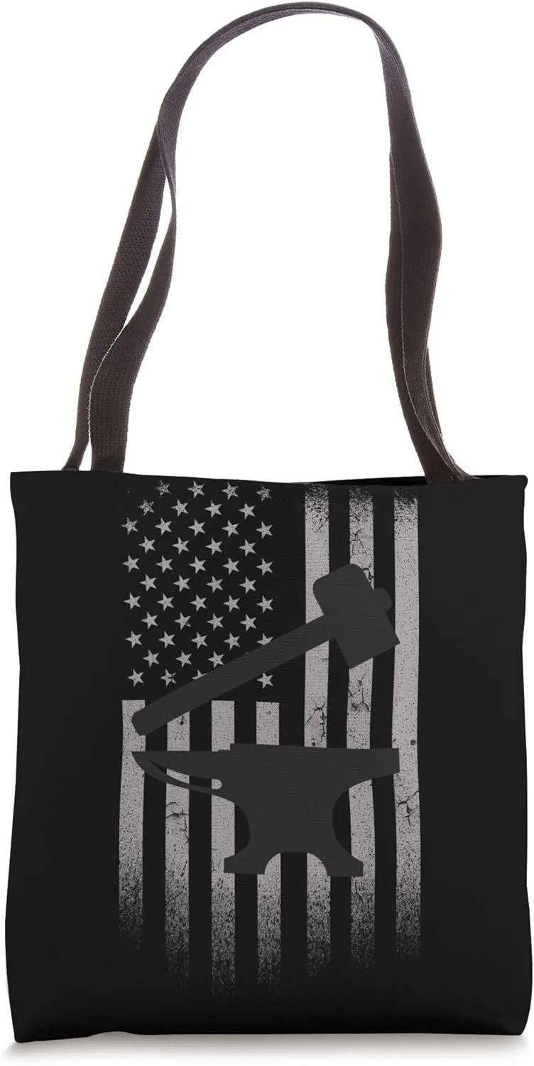 Blacksmith Forge Anvil Patriotic Iron Worker Metalsmith Tote Bag