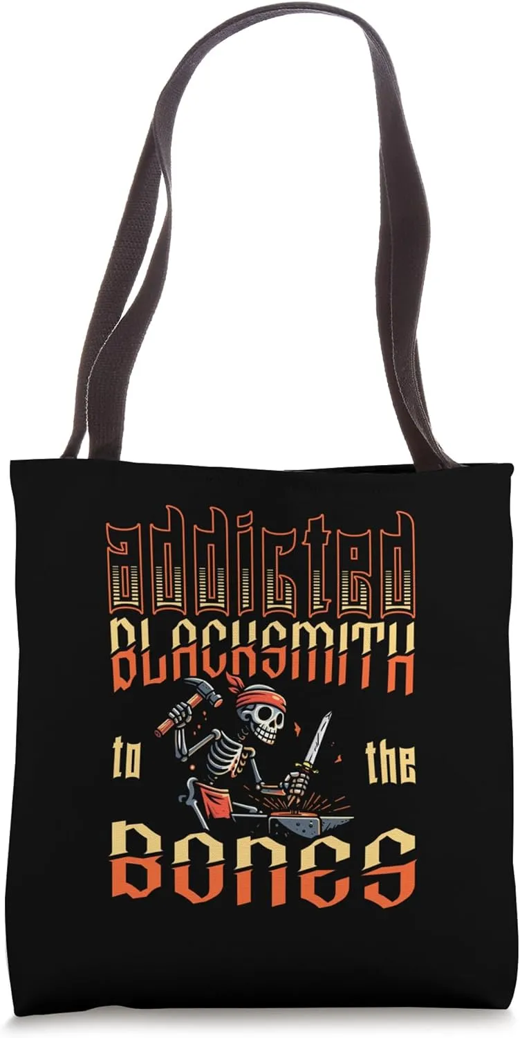 Blacksmith Skeleton Iron Worker Metalsmith - Blacksmithing Tote Bag