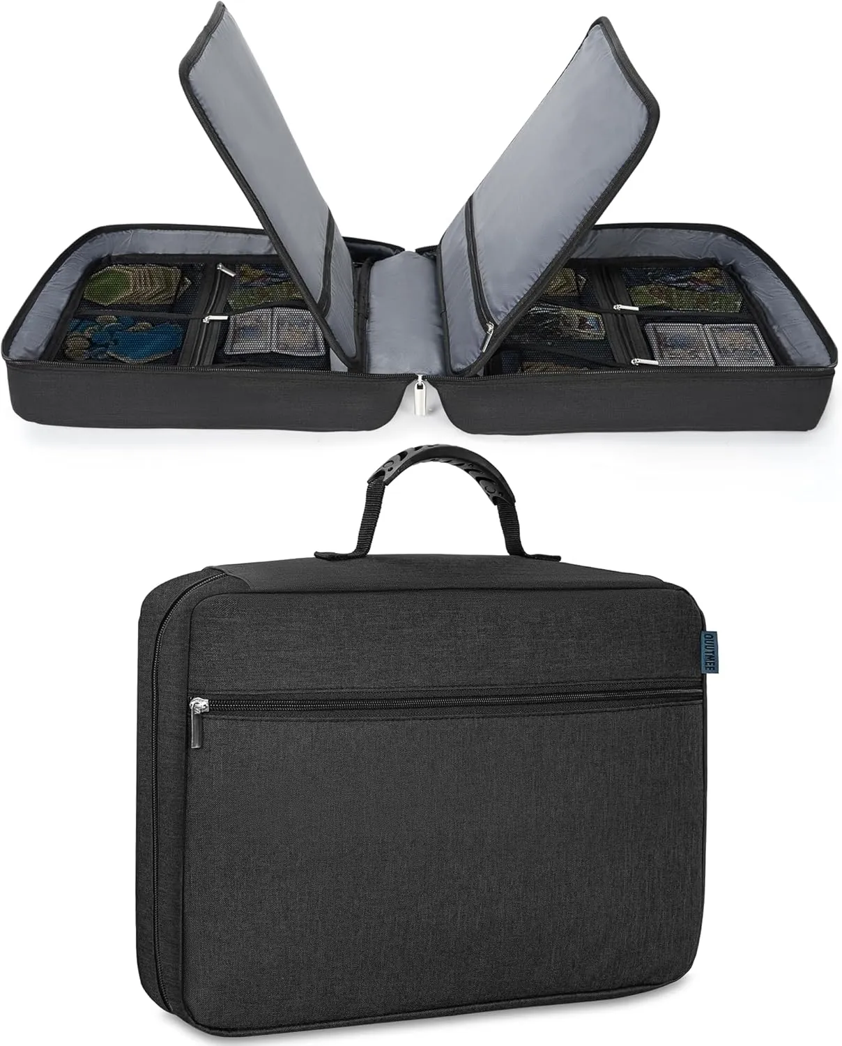 Board Game Carrying Bag with 24 Pockets, Travel Board Game Storage Bag for Board Games, Pieces, Tokens, Cards for Travel, Party
