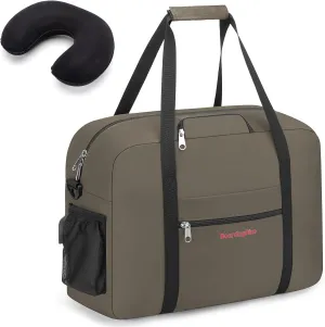 Boardingblue For Spirit, American Airline, Frontier 18X14X8 Inches Personal Item Under Seat Duffel Bag With Air Pillow And USB Port (H Green)