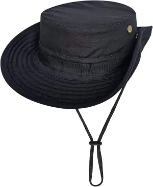 Boonie Hat for Men Women Sun Protection Breathable & Foldable Fishing hat for Men Black