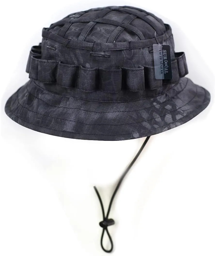 Boonie Hat Military Camo Cap Hunter Sniper Ghillie Bucket Hats Adjustable Jungle Bush Hat