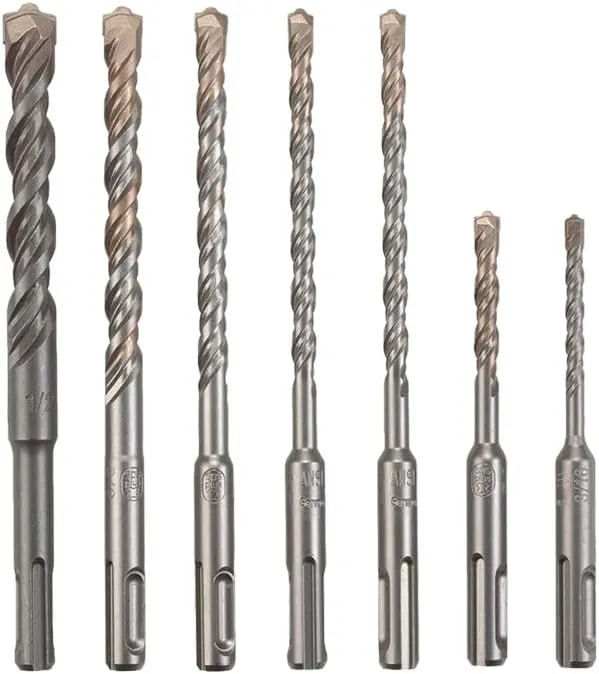BOSCH HCK001 7 Piece Carbide-Tipped SDS-plus Rotary Hammer Drill Bit Set with Storage Case