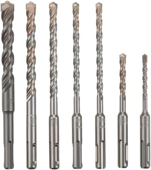 BOSCH HCK001 7 Piece Carbide-Tipped SDS-plus Rotary Hammer Drill Bit Set with Storage Case