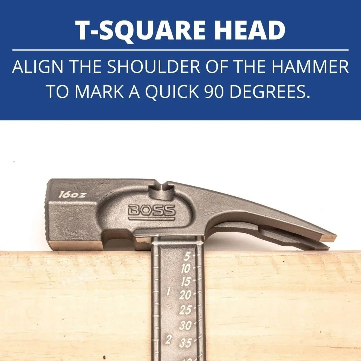 Boss Hammer 14 oz. Pro Series Titanium Hammer with Over-Molded No-Slip Rubber Grip - Construction Grade, Dual Side Nail Pullers, Smooth Face - Made in the USA - BH14TIS